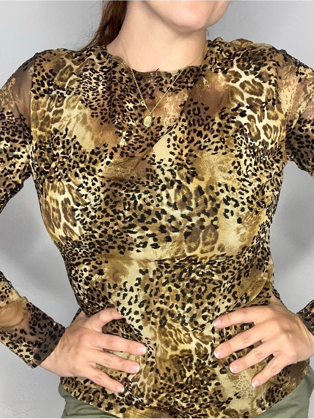 Y2K G Wheels cheetah blouse